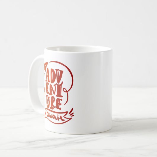 Abenteuer warten kaffeetasse (Vorderseite Links)