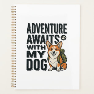 Abenteuer warten mit meinem Hund Vintage-Wanderdes Planer