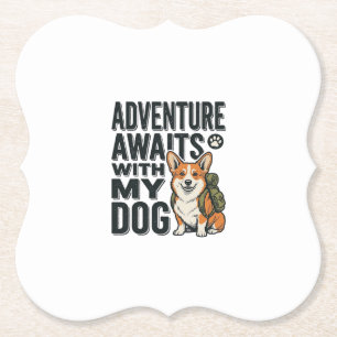 Abenteuer warten mit meinem Hund Vintage-Wanderdes Untersetzer