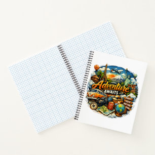 Abenteuer warten Reisecollage Vintage-Urlaub Notizblock