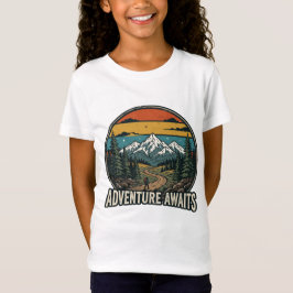 Abenteuer warten Retro-Camping-T-Shirt T-Shirt