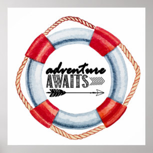 Abenteuer warten Rettungsring Poster