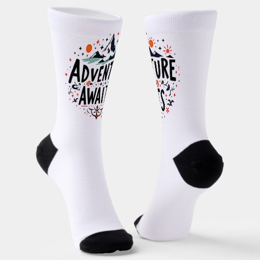 Abenteuer warten socken (Gewinkelt)