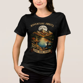 Abenteuer warten unter dem Mond Tri-Blend Shirt