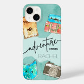 Abenteuer warten Wasserfarbe Case-Mate iPhone Hülle (Rückseite)