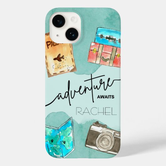 Abenteuer warten Wasserfarbe Case-Mate iPhone Hülle (Rückseite)