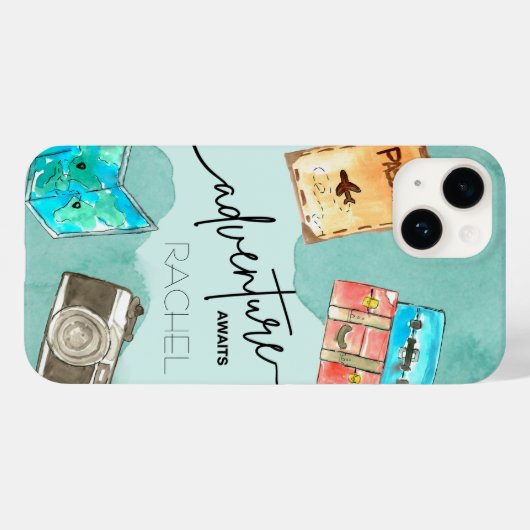 Abenteuer warten Wasserfarbe Case-Mate iPhone Hülle (Rückseite (Horizontal))