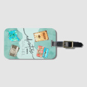 Abenteuer warten Wasserfarbe Gepäckanhänger (Vorderseite (Horizontal))