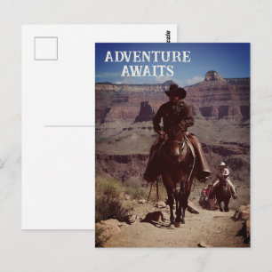 Abenteuer warten Western Outdoor-Thema Postkarte