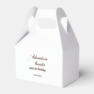 Abenteuer wartet 1. Geburtstag Name Datum Planeret Geschenkschachtel