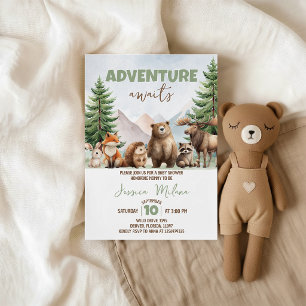 Abenteuer wartet auf Einladung zur Wald-Baby-Party