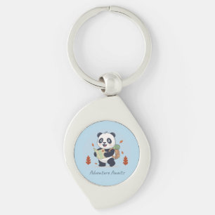 Abenteuer wartet auf Panda Schlüsselanhänger
