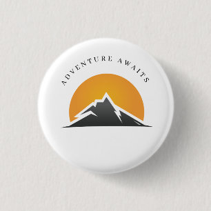 Abenteuer wartet Berg Knopf Button