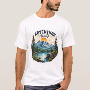 Abenteuer wartet Bergsee-Wander-T-Shirt T-Shirt