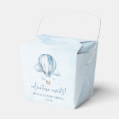 Abenteuer wartet! Blue Hot Air Balloon Baby Dusche Geschenkschachtel (Vorderseite)