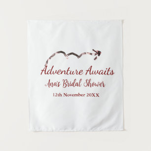 Abenteuer wartet Brautparty Name Pfeil heiratet Wandteppich