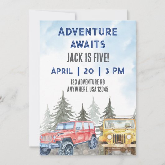 Abenteuer wartet einladung (Vorderseite)