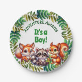 Abenteuer wartet Es ist eine Baby-Dusche Pappteller (Vorderseite)