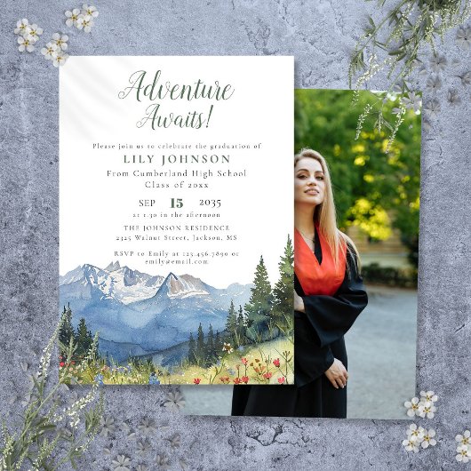 Abenteuer wartet Foto der Gebirgsklasse Einladung