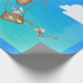 Abenteuer wartet Heißluftballon Affen Tiere Geschenkpapier (Ecke)