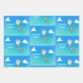 Abenteuer wartet Heißluftballon Affen Tiere Geschenkpapier Set (Vorderseite 3)