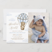 Abenteuer wartet! Heißluftballon Birthday Foto Einladung (Vorderseite)