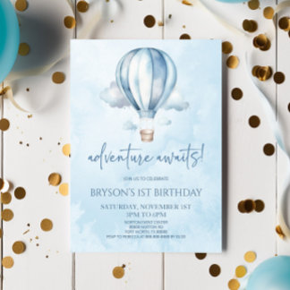 Abenteuer wartet! Heißluftballon Geburtstagsparty Einladung