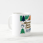 Abenteuer wartet im Freien Kaffeetasse (Vorderseite Links)