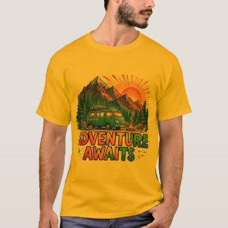 Abenteuer wartet Maglietta Camping Berg Van T-Shirt