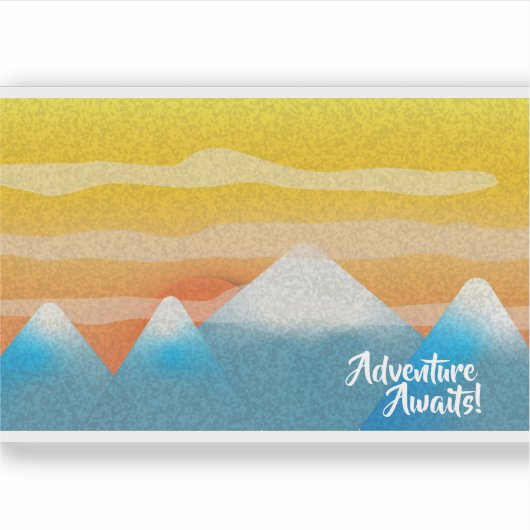 Abenteuer wartet Mountain Sunset Aufkleber (Vorderseite)