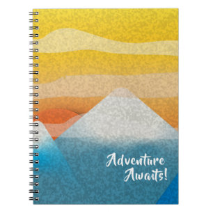 Abenteuer wartet Mountain Sunset Notizblock