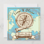 Abenteuer wartet Nautical| Reisen Rustikal Einladung (Vorderseite)