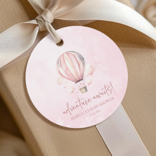 Abenteuer wartet! Pink Hot Air Ballon Babydusche Geschenkanhänger