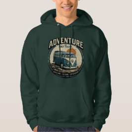 Abenteuer wartet – Retro Camper Van Grafik Hoodie
