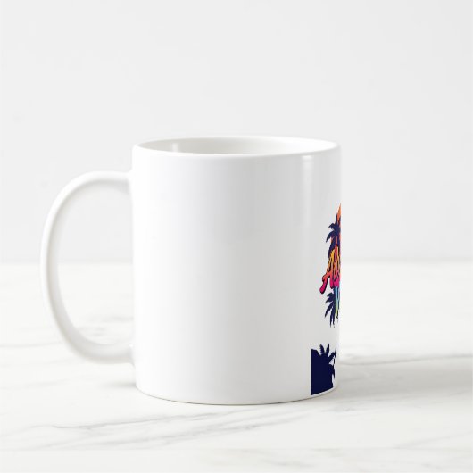 Abenteuer wartet Retro Sunset Tasse (Links)