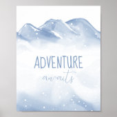 Abenteuer wartet Skript Winter-Kinderzimmer-Wandde Poster (Vorne)