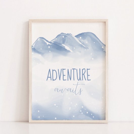 Abenteuer wartet Skript Winter-Kinderzimmer-Wandde Poster