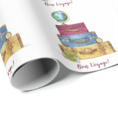 Abenteuer wartet Suitcases gehen weg Farewell Cla Geschenkpapier (Rolleneckpunkt)