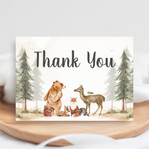 Abenteuer wartet Wald Baby Shower Dankeskarte