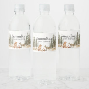 Abenteuer wartet Wald Baby Shower Wasserflaschenetikett