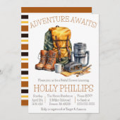 Abenteuer wartet! Wandern, Camping, Brautparty Einladung (Vorne/Hinten)