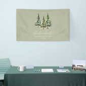 Abenteuer wartet! Winter Pine Trees Baby Dusche Banner (Messeveranstaltung)