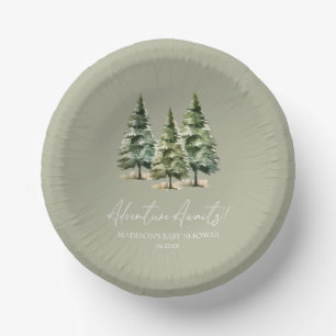 Abenteuer wartet! Winter Pine Trees Baby Dusche Pappteller