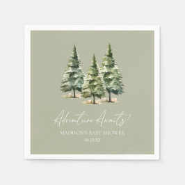Abenteuer wartet! Winter Pine Trees Baby Dusche Serviette