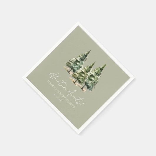 Abenteuer wartet! Winter Pine Trees Baby Dusche Serviette (Ecke)