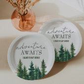 Abenteuer Watercolor Rustikale Pinienwälder Pappteller