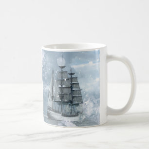 Abenteuer Winter Schneesturm Vintage Piratenschiff Kaffeetasse