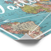 Abenteuer wird auf der Vintagen Weltkarte Gewartet Poster (Ecke)