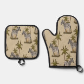 Abenteuer Zebra & Palme Ofenhandschuh & Topflappen-Set (Vorderseite)