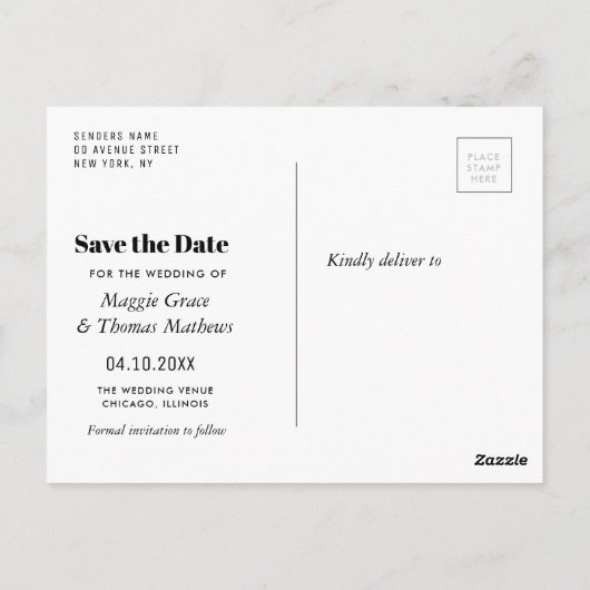 ABENTEUERBEGINN | Save the Date Postkarte (Rückseite)